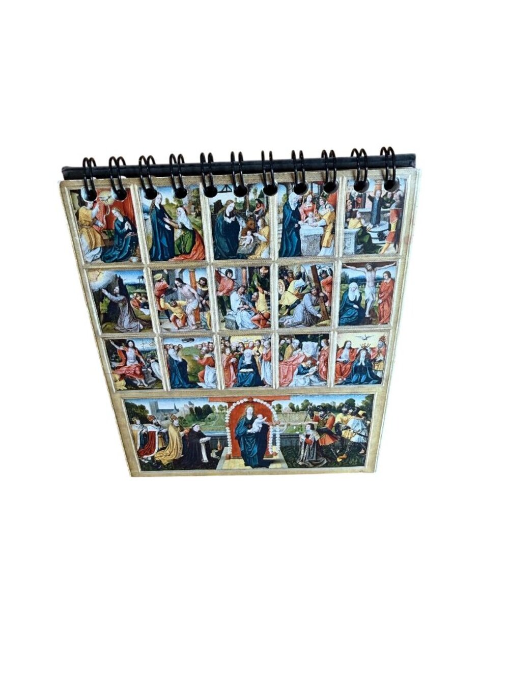 Sacred Art Small Rosary Flip Book Tabletop Fifteen Mysteries Virgin Of Rosary